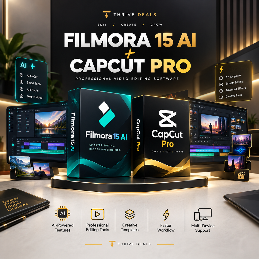 Filmora 15 AI + CapCut Pro — Premium Video Editing Bundle